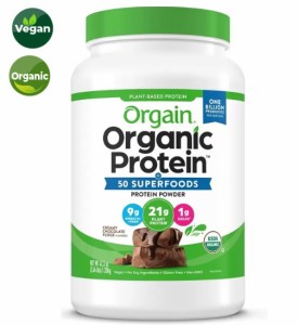 【1200g】ORGAIN プロテインパウダー オーガニック +50 スーパーフード チョコレートファッジ風味 1.2kg  プロテイン タンパク質 食物繊