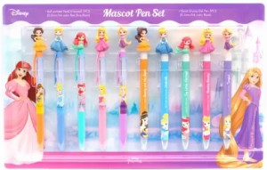 【10本入】ディズニー ノック式 ゲルボールペン 5本 & 油性 ボールペン 5本 セット - プリンセス DISNEY MASCOT PEN 10P (Gel Black Ink 