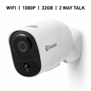 Swann Xtreem セキュリティ WiFi接続 カメラ1台 防犯 監視 カメラ 大容量バッテリー搭載 ワイヤレス 双方向通話 簡単セットアップ SWIFI-