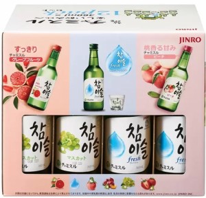 チャミスル 6種 アソート 360 mlｘ 12本 セット 飲み比べ 韓国 大人気 BBQ パーティ 手土産 お酒 リキュール マスカット ピーチ すもも 