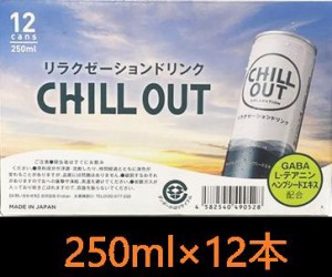 CHILL OUT チルアウト リラクゼーション ドリンク 250ml×12缶 リラックス ジュース ケース リラックス GABA ヘンプシード L-テアニン 自