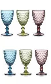 キングクリスタル カラー ゴブレット グラス 6脚 セット King Crystal Colored Goblet Glass 6pk Set グラスセット ガラス グラス ショッ