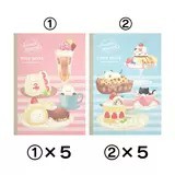 【10冊】 切り離せる自由帳 50ページ x 10冊セット 2色×各5冊  スイーツアニマルズ 猫 ネコ ねこ 動物 お菓子 じゆうちょう らくがき お