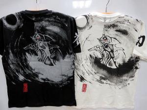 エヴァンゲリヲンＸ錦コラボ 半袖Ｔシャツ　墨絵風 月と初号機　EVA×NISHIKI