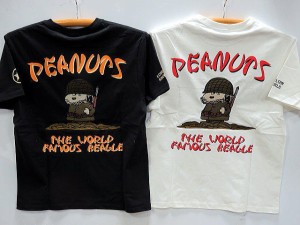 LOWBLOW KNUCKLE X PEANUTS　ミリタリー半袖Tシャツ　 スヌーピー　 ローブローナックル