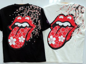 THE ROLLING STONES × JACKROSE　桜刺繍 半袖Tシャツ　ローリングストーンズ×ジャックローズ　ロックT