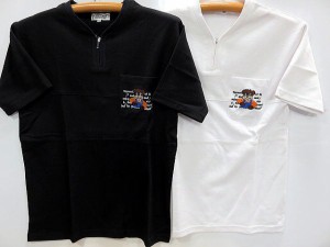 レシュロンスポーツ　半袖　ジップアップＴシャツ　ヘンリーネック