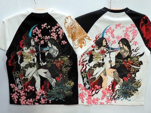 抜刀娘　穂乃花&結愛　一触即発 ラグラン半袖Tシャツ　絡繰魂