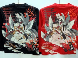 抜刀娘　長袖Tシャツ 　凛　九尾狐面　絡繰魂