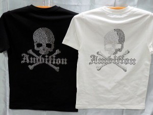 Be Ambition  半袖Tシャツ スカル＆ロゴラインストーン　ビーアンビション