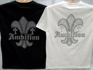 Be Ambition  半袖Tシャツ 百合＆ロゴラインストーン　ビーアンビション