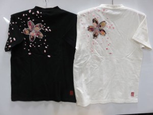 絡繰魂 　梨地　半袖Tシャツ　桜刺繍　カラクリ魂