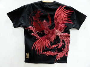 絡繰魂 粋　鳳凰刺繍　半袖Tシャツ　カラクリ魂