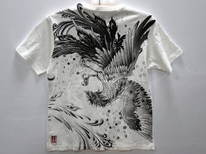 絡繰魂 　桜鳳凰プリント　半袖Tシャツ　カラクリ魂 和柄