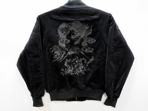 スカジャン　日本製本格刺繍のスカジャン2L　花龍　別珍