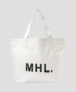 MHL トートバッグ バッグ HEAVY COTTON CANVAS ホワイト　ネイビー　在庫処分