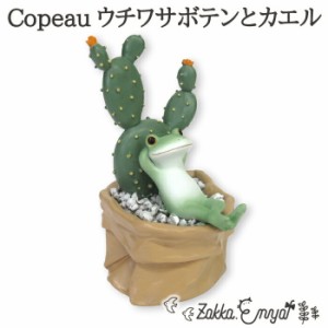 Copeau ウチワサボテンとカエル コポー サボテン ウチワサボテン マスコット 雑貨 置物 小物 オブジェ カエル かえる 蛙 フロッグ コポタ