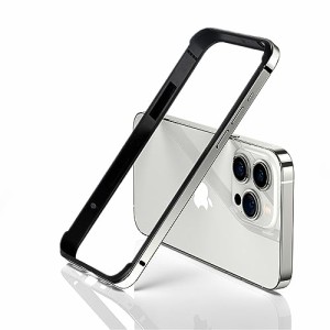 YMXPYiPhone15Pro 用 バンパー アルミ ケース メタル+シリコンフレーム 二重構造 レンズ保護 軽量 ストラップ穴 耐衝撃バンパ