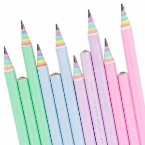 サムコス レインボー鉛筆 おもしろえんぴつ 12本セット HB 可愛い ペンシル Rainbow Pencils 文房具 ペーパーペンシル 入学