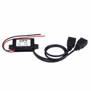 Yosoo 車用電力変換器 変換アダプタコード DC 12V→5V USB充電器 防水性 耐衝撃性 acアダプター 12v