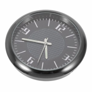 LIFKOME 車載用時計 車用クオーツ時計 アナログ時計 デジタル置き時計 小型 貼り付けで ４ｃｍ 黒い