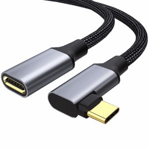 USB Type C 延長ケーブル L字 USB 3.1 Gen2(10Gbps) 100W PD急速充電 usb-c タイプc 延長コード 4