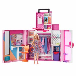 バービー(Barbie) ドリームクローゼット パーティーもおしごともたのしめる こものがいっぱいの2かいだてのおへや 着せ替え人形・ハウス 