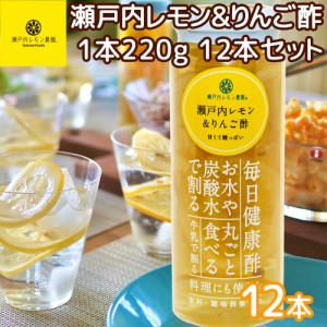 送料込み 瀬戸内レモン＆りんご酢 ２２０ｇ 広島県産 レモン使用 １２本セット 銀座tau 化学調味料無添加 健康 お土産 銀座tau