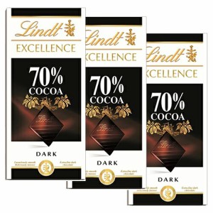 送料無料 リンツ Lindt エクセレンス ７０％ カカオ １００ｇ ３点セット チョコ 板チョコ ビターチョコレート