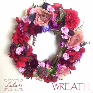 flower wreath リース アーティフィシャルフラワー 造花 ドライフラワー 誕生日 プレゼント 母の日 父の日 贈り物 ギフト プリザ  ウェデ