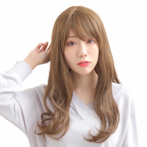 WIGGY RICH ウェーブ ロング マロン ブラウン 茶髪 茶色 ヘア wig ウィッグ ウイッグ アニメ キャラクター かつら カツラ ファッション 