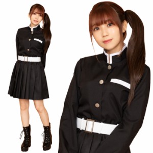 送料無料 デザイン学ラン プリーツスカート コスプレ 学ラン がくらん 制服 ブラック 黒 ガクラン 学生服 中学生 高校生 JK 女子高生 ス