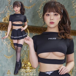 SecretRose スリットポリス バーレスクもも もも モモ Momo コラボ シークレットローズ ブラック ポリス 警察 警察官 制服 スワット SWAT