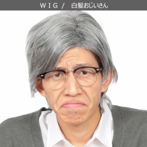 カツランド 白髪 おじいさん ウイッグ シルバー wig アニメ キャラクター 銀髪 メンズ 男女兼用 かつら カツラ ヘア ショートヘア ショー