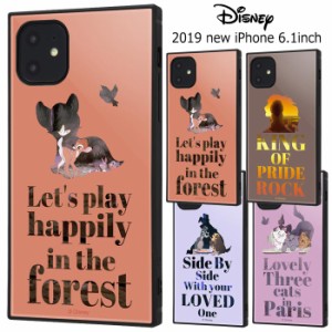 iPhone11 ディズニー 耐衝撃 スクエア ソフトケース TPU バンビ ライオンキング わんわん物語 おしゃれキャット アイフォン 11 イレブン