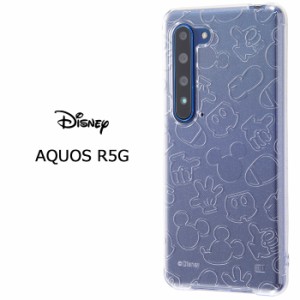 メール便 送料無料 AQUOS R5G ディズニー ミッキーマウス TPU ソフトケース ウルトラクリア クリア ソフト ケース カバー クリアケース 