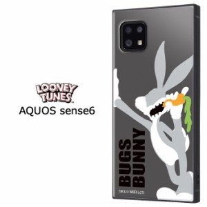 AQUOS sense6 ルーニー・テューンズ バッグスバニー 耐衝撃 スクエア ハイブリッド ケース カバー ソフト ソフトケース ハードケース キ