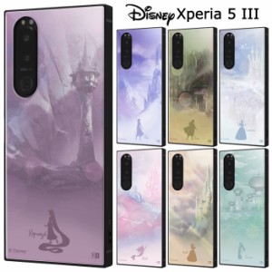 Xperia 5 III ディズニー プリンセス スクエア ケース カバー ハイブリッド ソフト ソフトケース ハードケース エルサ アナ シンデレラ 