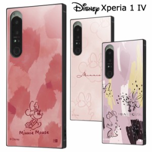 送料無料 Xperia 1 IV ディズニー ミニーマウス 耐衝撃 スクエア ケース カバー ハイブリッド ソフト ソフトケース ハードケース キャラ