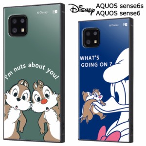 AQUOS sense6s sense6 ディズニー チップとデール 耐衝撃 スクエア ハイブリッド ケース カバー ソフトケース ハードケース キャラクター