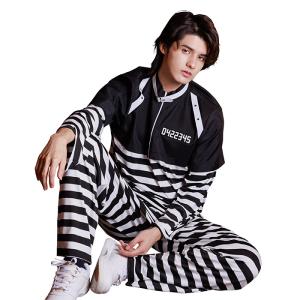 ボーダー柄 プリズナーパンツ 囚人風 アメカジ 白 黒 Lサイズ 楽天市場