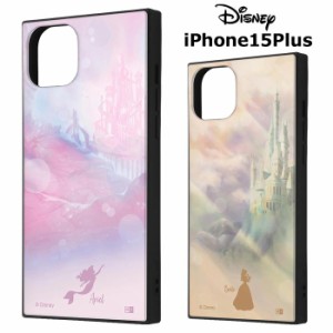 送料無料 iPhone15Plus ディズニー プリンセス 耐衝撃 スクエア ハイブリッド ケース カバー TPU ソフトケース ソフト ハードケース キャ