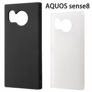 メール便 AQUOS sense8 シンプル 耐衝撃 衝撃吸収 マット スクエア ソフト ケース カバー TPU ソフトケース 背面 軽量 さらさら ブラック