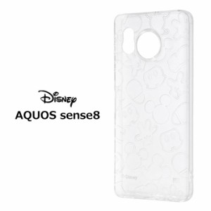 AQUOS sense8 ディズニー ミッキーマウス ラメ入り TPU キラキラ ソフトケース クリア ケース カバー ソフト クリアケース シンプル 透明