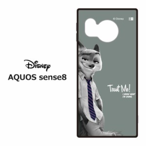 AQUOS sense8 ディズニー ズートピア 耐衝撃 スクエア ハイブリッド ケース カバー TPU ソフト ソフトケース ハード 背面 かわいい キャ