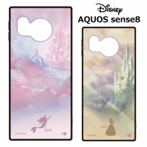 送料無料 AQUOS sense8 ディズニー プリンセス 耐衝撃 スクエア ハイブリッド ケース カバー TPU ソフト ソフトケース ハード かわいい 