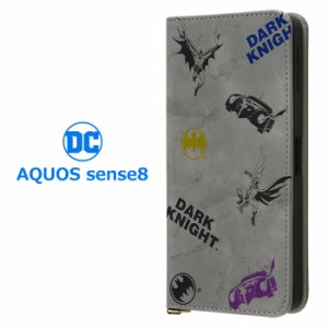 メール便 AQUOS sense8  DCコミックス バットマン 耐衝撃 手帳型 PUレザー ケース Raffine カバー 手帳型ケース フリップ 手帳ケース ス