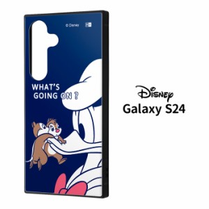 Galaxy S24 ディズニー 耐衝撃 スクエア ハイブリッド ケース カバー ソフトケース ハードケース キャラクター ドナルドダック チップ＆