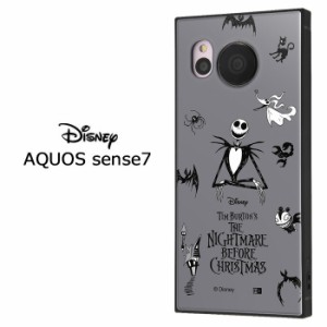 AQUOS sense7 ディズニー ナイトメアー・ビフォア・クリスマス ジャック 耐衝撃 スクエア ケース カバー ハイブリッド ソフトケース ハー