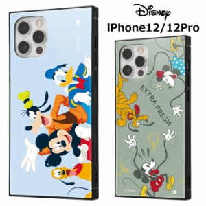 送料無料 iPhone12 iPhone12Pro ディズニー ミッキーフレンズ 耐衝撃 スクエア ハイブリッド ケース カバー ソフトケース ハードケース 